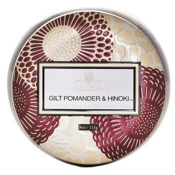 VOLUSPA Mini Tin Candle Gilt Pomander & Hinoki 113g