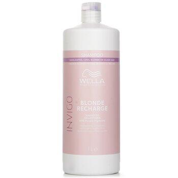 Wella Invigo Blonde Recharge Shampoo With Purple Pigments Highlighted, Cool Blonde Or Silver Hair