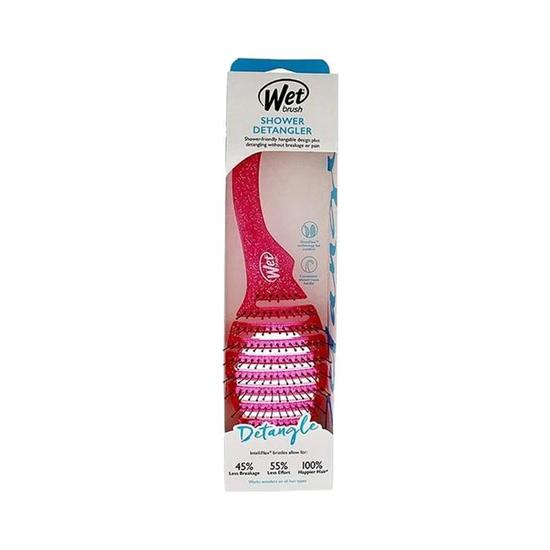 Wet Brush Shower Detangler Brush Pink Glitter