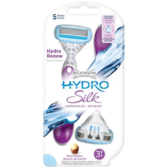 Wilkinson Sword Hydro Silk For Women Disposable Razors x 3