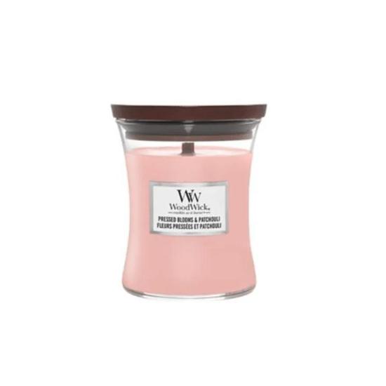 WoodWick Pressed Blooms & Patchouli Medium Hourglass Candle