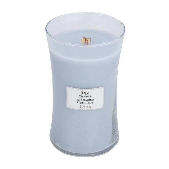WoodWick Soft Chambray Large Jar Candle 609.5g