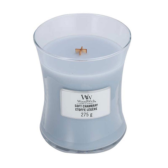 WoodWick Soft Chambray Medium Jar Candle