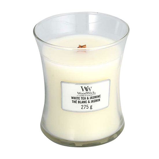 WoodWick White Tea & Jasmine Medium Jar Candle 275g