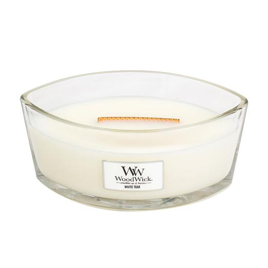 WoodWick White Teak Ellipse Candle