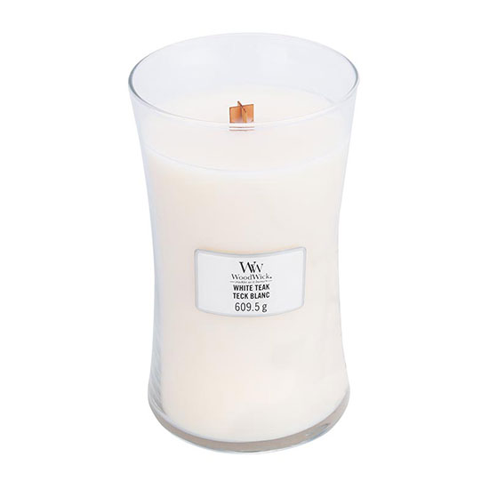 WoodWick White Teak Large Jar Candle 609.5g