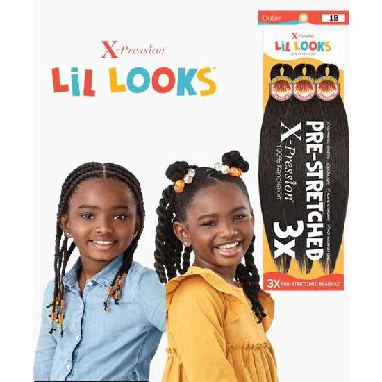 X Pression Synthetic Lil Looks 3x Pre Stretched Braid 32""