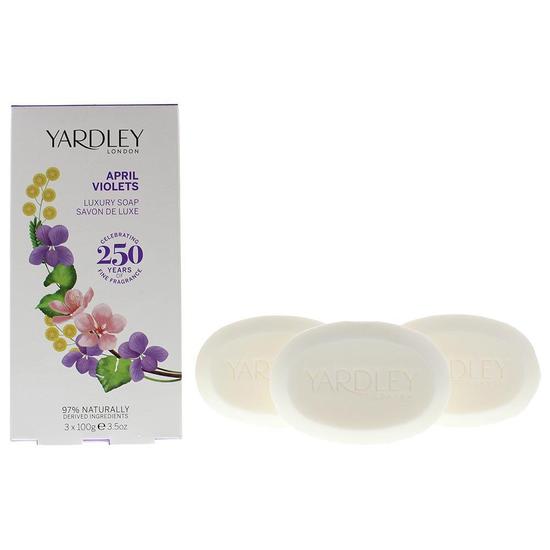 Yardley April Violets Luxury Soap 100g x 3 For Her Body Care Women 100 g
