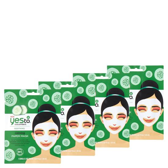 Yes To Cucumbers Calming Paper Mask Pack Of 4