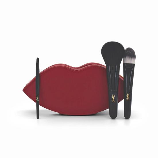 Yves Saint Laurent Beaute Red Lips 3 Piece Brush Kit Imperfect Box