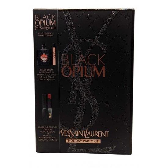 Yves Saint Laurent Black Opium Eau De Parfum 90ml Eau De Parfum 10ml & Lipstick