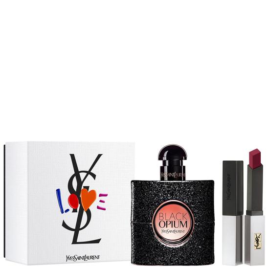 Yves Saint Laurent Black Opium Eau De Parfum & Lipstick Gift Set 50ml Eau de Parfum + Lipstick