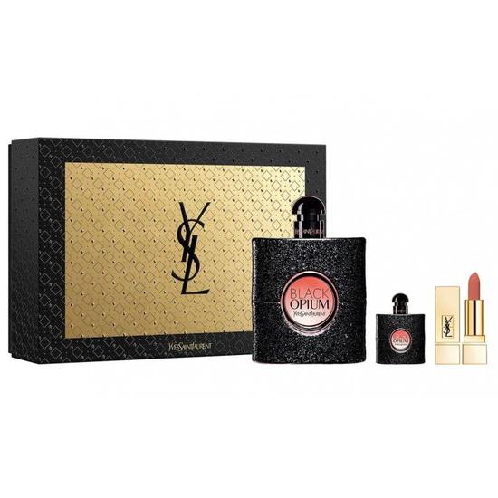 Yves Saint Laurent Black Opium Eau De Parfum & Lipstick Gift Set 90ml & 7.5ml Eau de Parfum + Lipstick