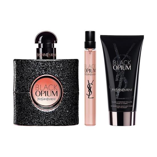 Yves Saint Laurent Black Opium Eau De Parfum Gift Set 90ml Eau De Parfum, 50ml Body Lotion & 10ml Eau De Parfum