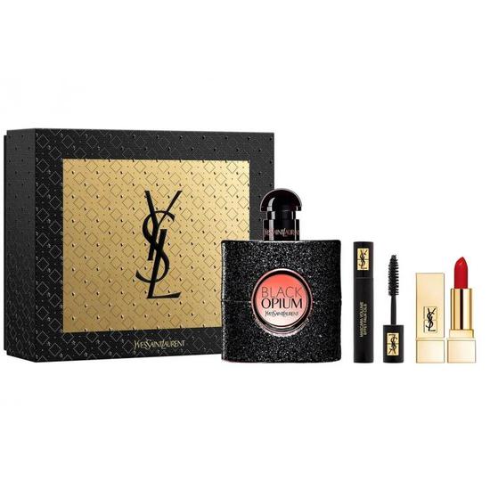Yves Saint Laurent Black Opium Eau De Parfum & Lipstick Gift Set 50ml Eau De Parfum Spray, Lipstick & Mascara