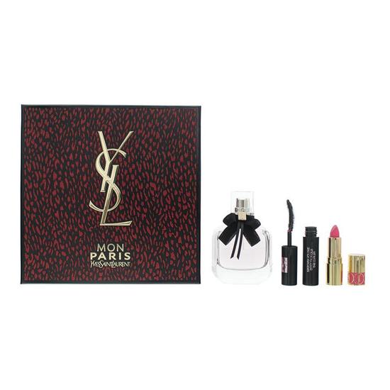 Yves Saint Laurent Mon Paris Eau De Parfum 50ml, Curler Mascara 2ml No 1 & Lipstick 1.3g No 50ml
