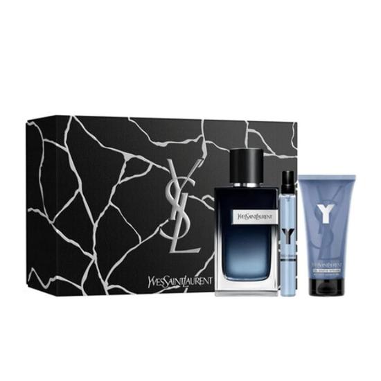 Yves Saint Laurent Y For Men Gift Set Eau De Parfum Men's Aftershave Gift Set Spray 100ml With 50ml Shower Gel & 10ml Eau De Parfum
