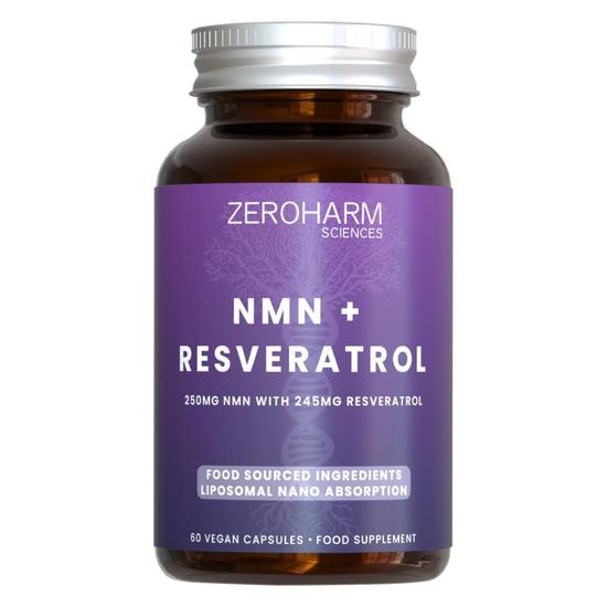 ZeroHarm Liposomal NMN 250mg + Resveratrol Capsules 60 Capsules