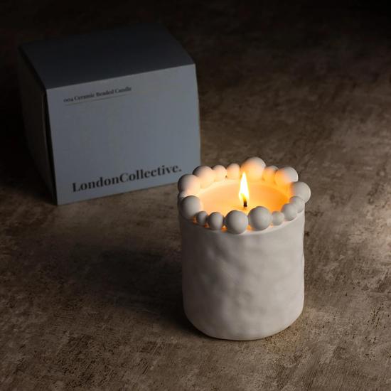 Zesty Lemons London Collective Beaded Candle Amber Noir
