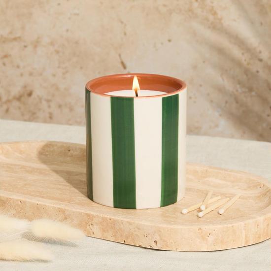 Zesty Lemons Marrakesh: Olive Striped Candle
