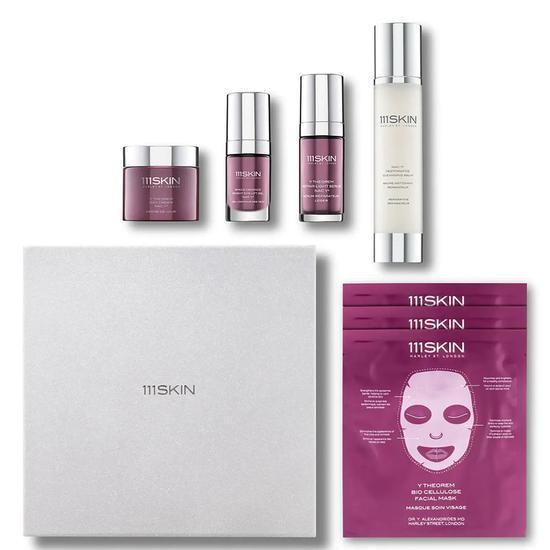111SKIN The Silver Edit 120ml Cleansing Balm, 3 x 23ml Facial Treatment Mask, 30ml Light Serum, 15ml Bright Eye Lift Gel, 50ml Day Cream