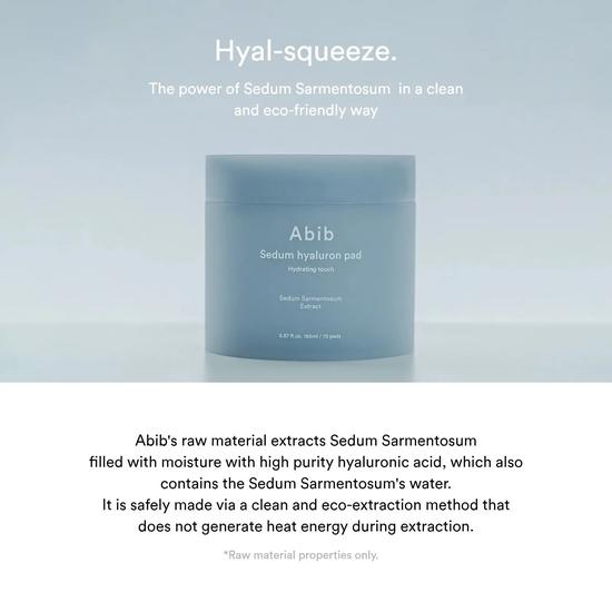 Abib Sedum Hyaluron Pad Hydrating Touch 75 pads