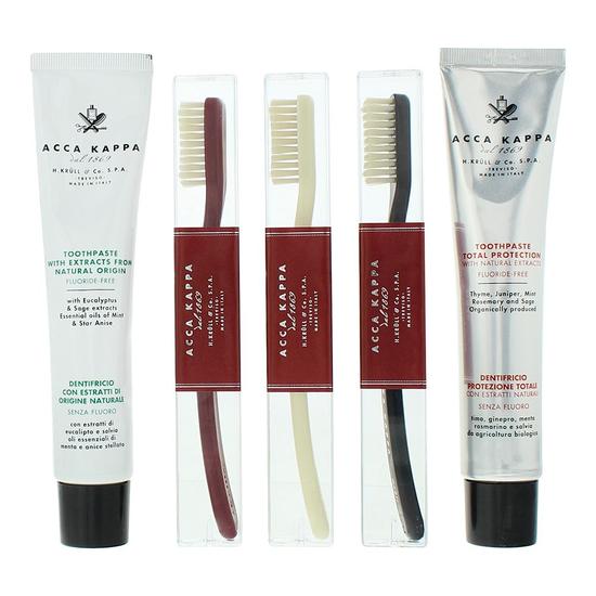Acca Kappa Toothpaste + Toothbrush Gift Set 100ml Toothpaste + 3 Toothbrushes