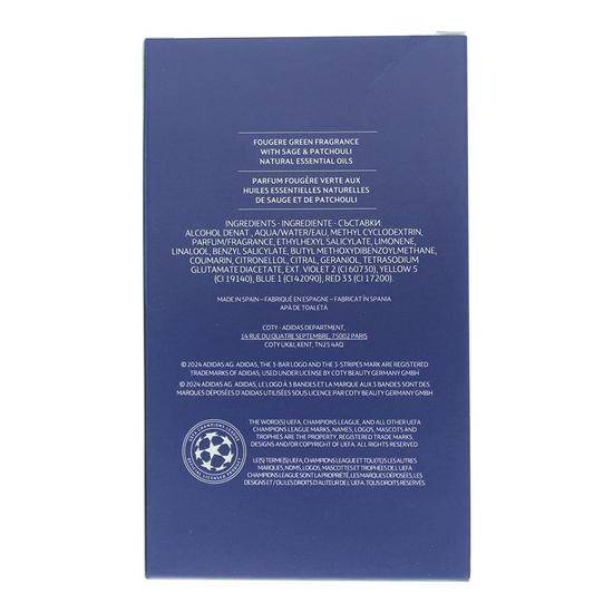 Adidas UEFA Champions League Goal Eau De Toilette 100ml