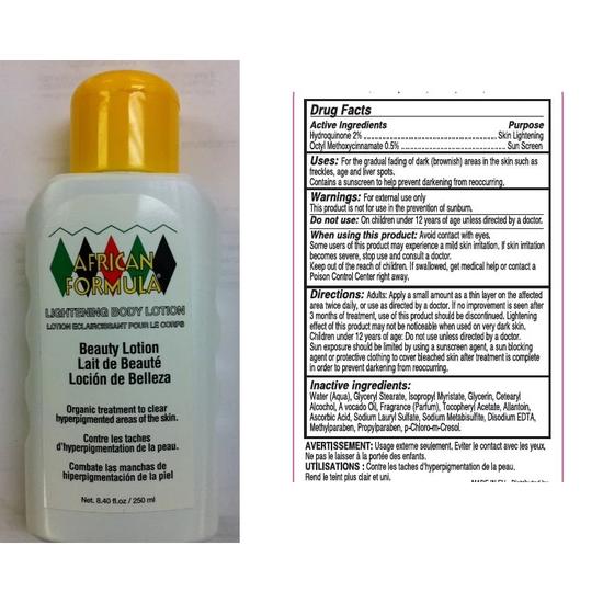 African Formula Skin Tone Beauty Lotion 250ml