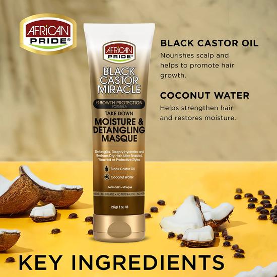 African Pride Black Castor Miracle Growth Protection Detangling Masque 227 g