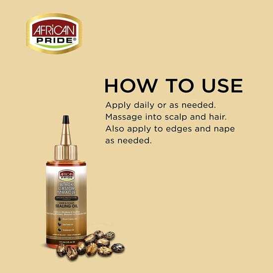 African Pride Black Castor Miracle Hair & Scalp Sealing Oil 177ml