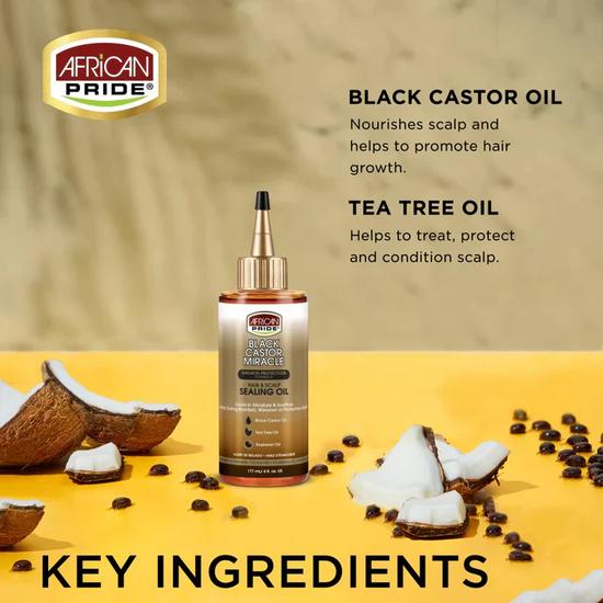 African Pride Black Castor Miracle Hair & Scalp Sealing Oil 177ml
