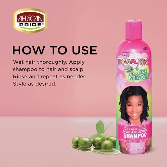 African Pride Dream Kids Olive Miracle Detangling Moisturising Shampoo 355ml