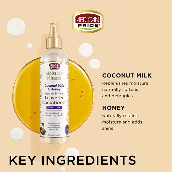 African Pride Moisture Miracle Coconut Milk & Honey Leave-In Conditioner 237ml