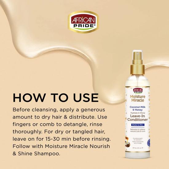 African Pride Moisture Miracle Coconut Milk & Honey Leave-In Conditioner 237ml
