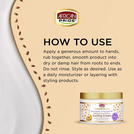 African Pride Moisture Miracle Shea Butter & Flaxseed Oil Curling Cream 340g