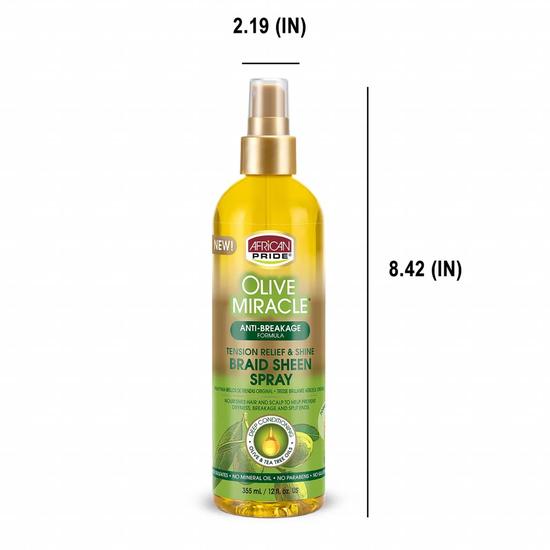 African Pride Olive Miracle Anti-Breakage Braid Sheen Spray 355ml
