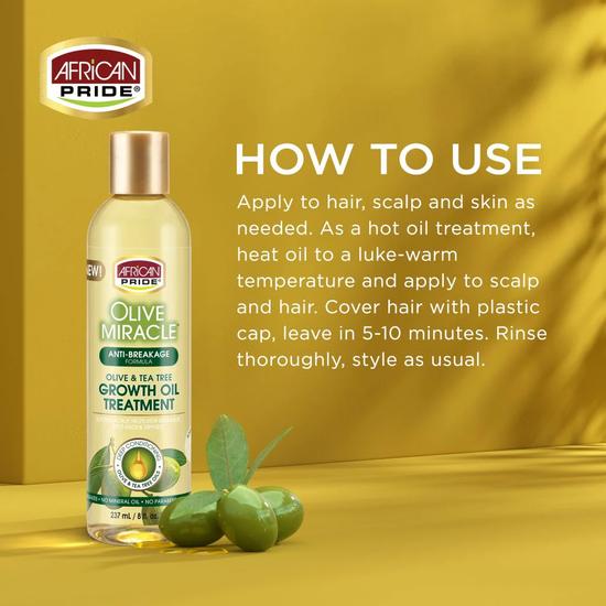 African Pride Olive Miracle Anti-Breakage Growth Oil Treatment 237ml