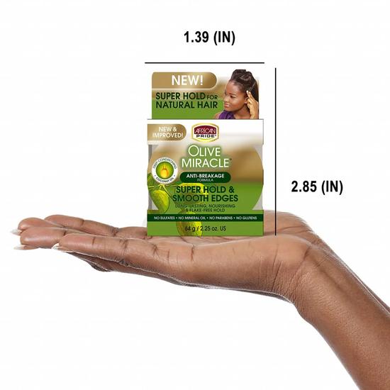 African Pride Olive Miracle Anti-Breakage Super Hold Smooth Edges Hair Gel 64 g