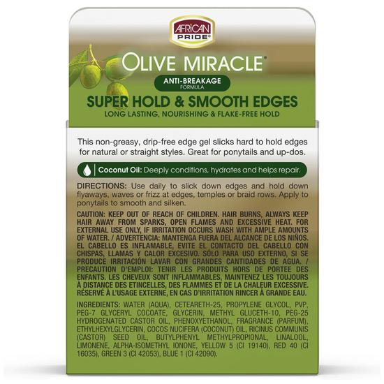 African Pride Olive Miracle Anti-Breakage Super Hold Smooth Edges Hair Gel 64 g