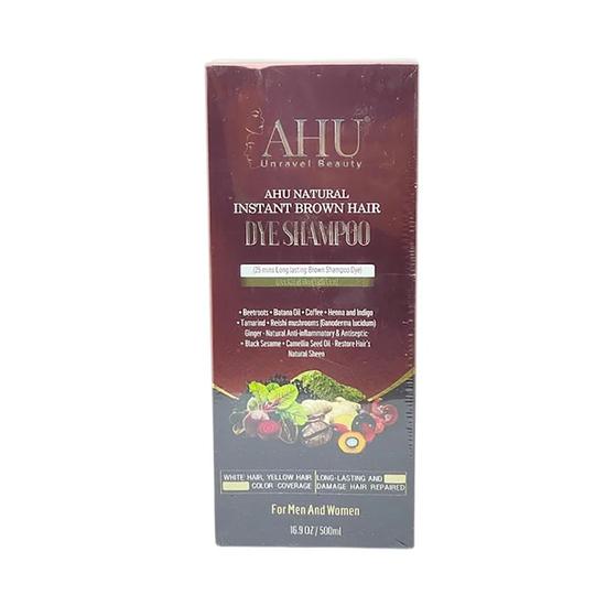 AHU Natural Instant Brown Hairdye Shampo 500ml