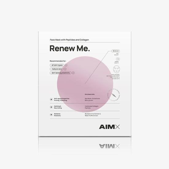 AimX Sheet Mask With Peptides & Collagen "renew Me" 25ml