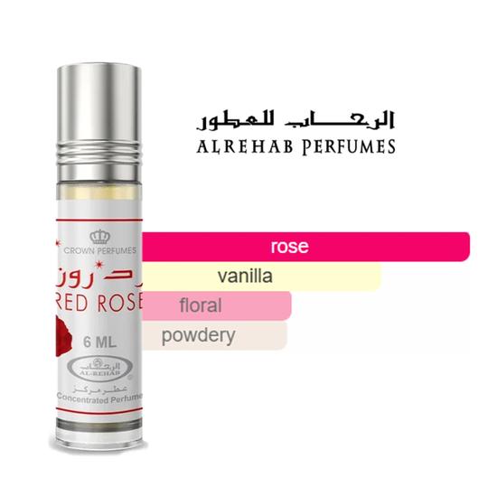 Al-Rehab Red Rose Concentrated Perfume Oil By Al-Rehab Floral Perfume For Women 6ml