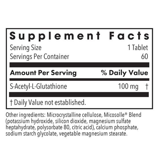 Allergy Research Group Acetyl-Glutathione 100mg Tablets 60 Tablets