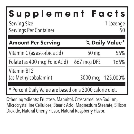 Allergy Research Group B12 Methylcobalamin Lozenges 50 Lozenges