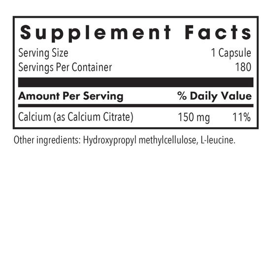 Allergy Research Group Calcium Citrate Capsules 180 Capsules