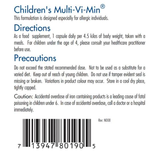Allergy Research Group Children's Multi-Vi-Min Capsules 150 Capsules