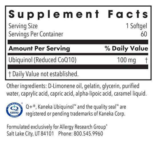 Allergy Research Group CoQH-CF Softgels 60 Softgels