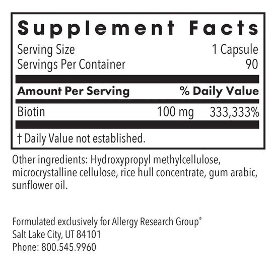Allergy Research Group HiBiotin Capsules 90 Capsules