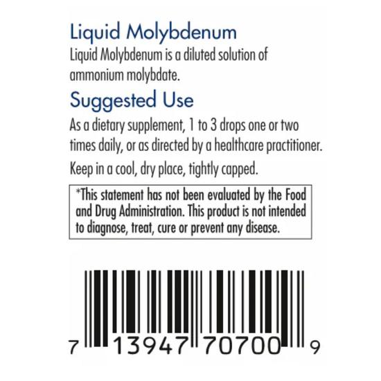 Allergy Research Group Liquid Molybdenum Liquid 30ml